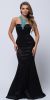 Main image of Bejeweled Halter Necklace Fit-n-Flare Long Prom Dress